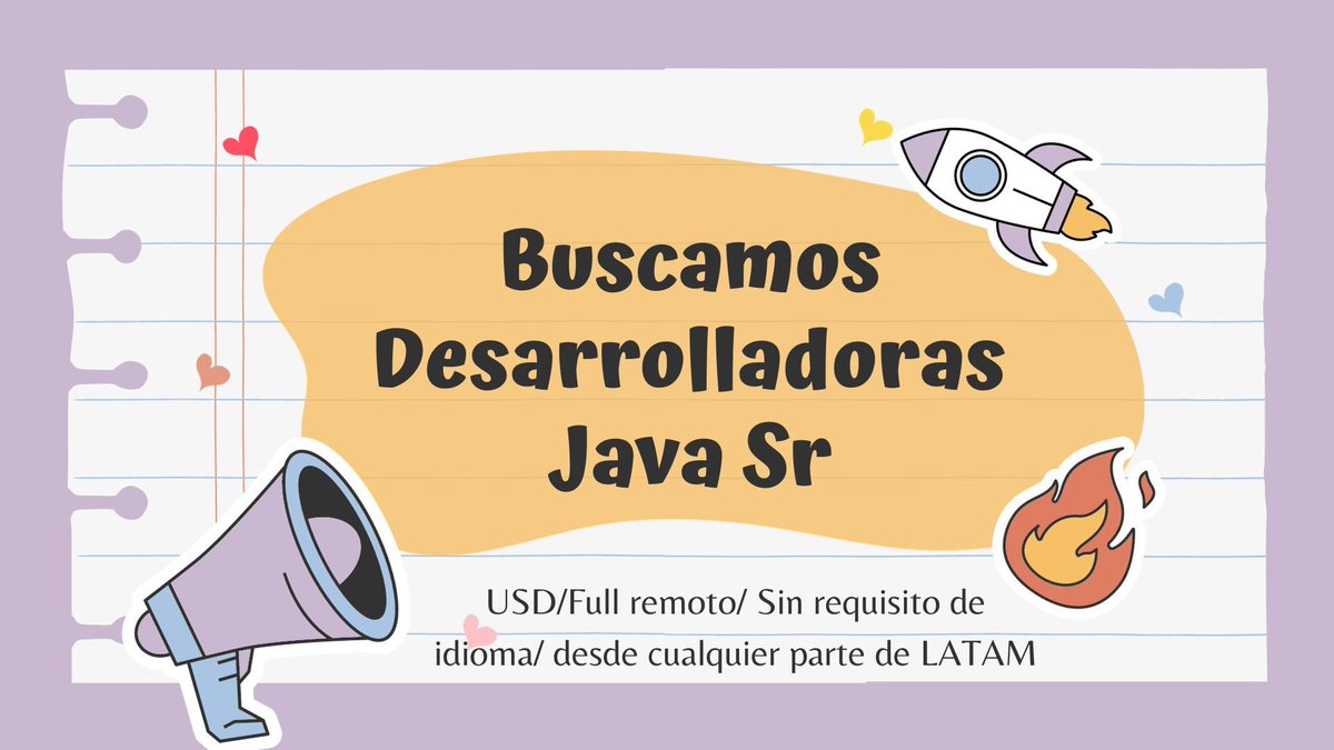 Tenés más de 5 años de experiencia desarrollando en Java y contás con experiencia en programación reactiva? Estoy segura que esta propuesta te puede interesar, charlemos!