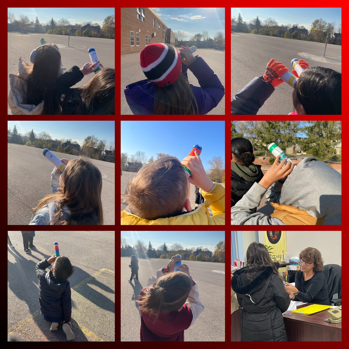 Mrs. Bungay’s class crafted kaleidoscopes to culminate their studies on light. They took them outside to try them in sunlight and shared their designs with Mrs. Iannicca. #PuttingFunIntoLearning <a href="/DPCDSBSchools/">Dufferin-Peel Catholic District School Board</a>