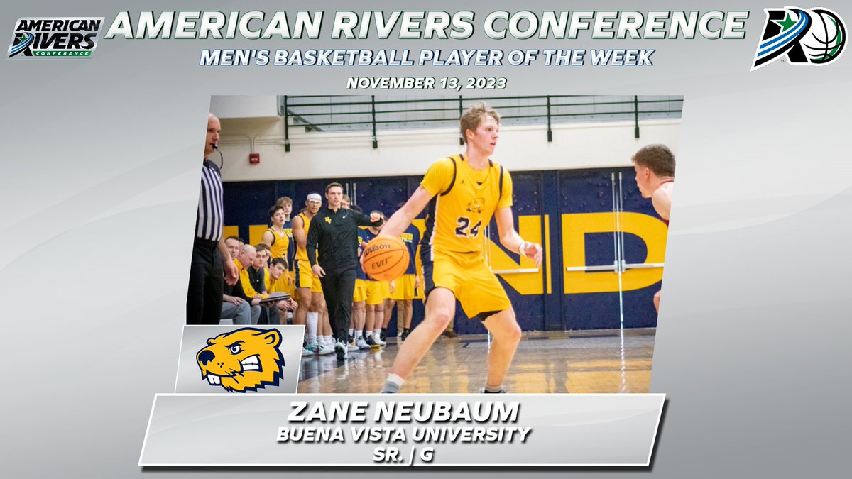 M🏀: <a href="/BVUMBasketball/">BVU Men’s Basketball</a>'s Neubaum Collects A-R-C Men's Basketball Player of the Week Honors

#rollriversMBB

📰: bit.ly/47bkdt8