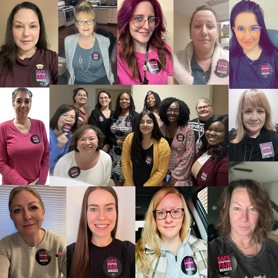 ontarionurses's tweet photo. Today Home and Community Care Support Services members have been standing in solidarity with one another through their sticker-up to demand #FairWagesSaferCare as they head into bargaining this week.
Learn more about how #SupportHCCSS here: https://t.co/7pIOrBKhb0 https://t.co/Wsj7kLwmjD