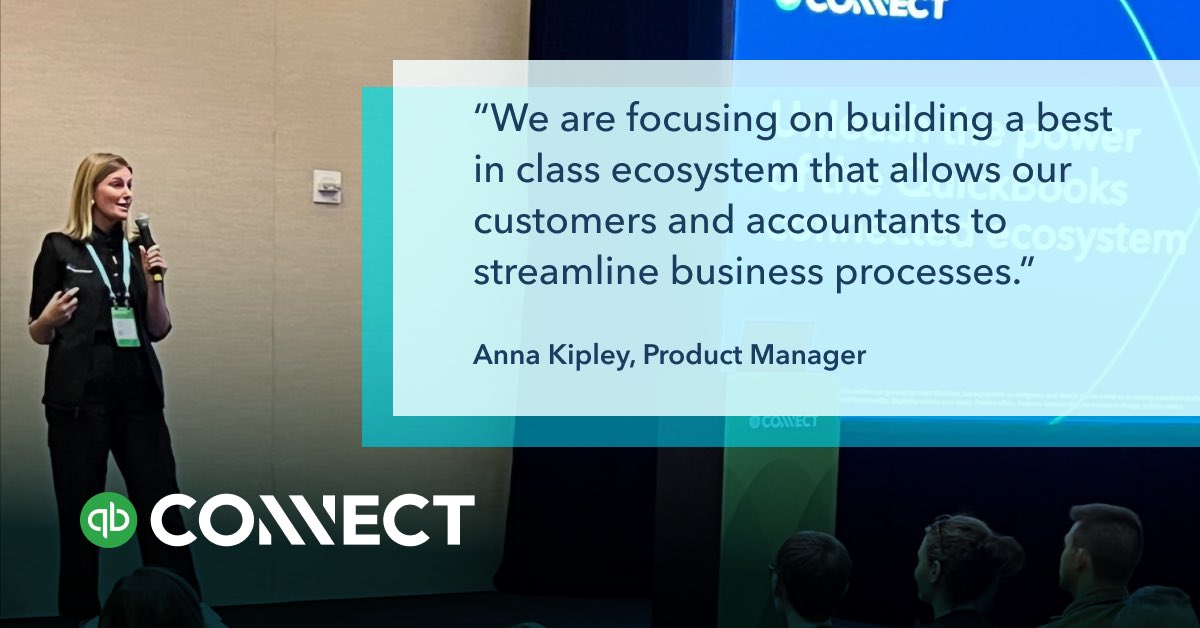 .@Intuit’s Anna Kipley, Anthony Chan, and Vinayak Thakkar explain how the QuickBooks ecosystem is helping our customers and accountants automate tasks and receive valuable insights into business performance at #QBConnect.