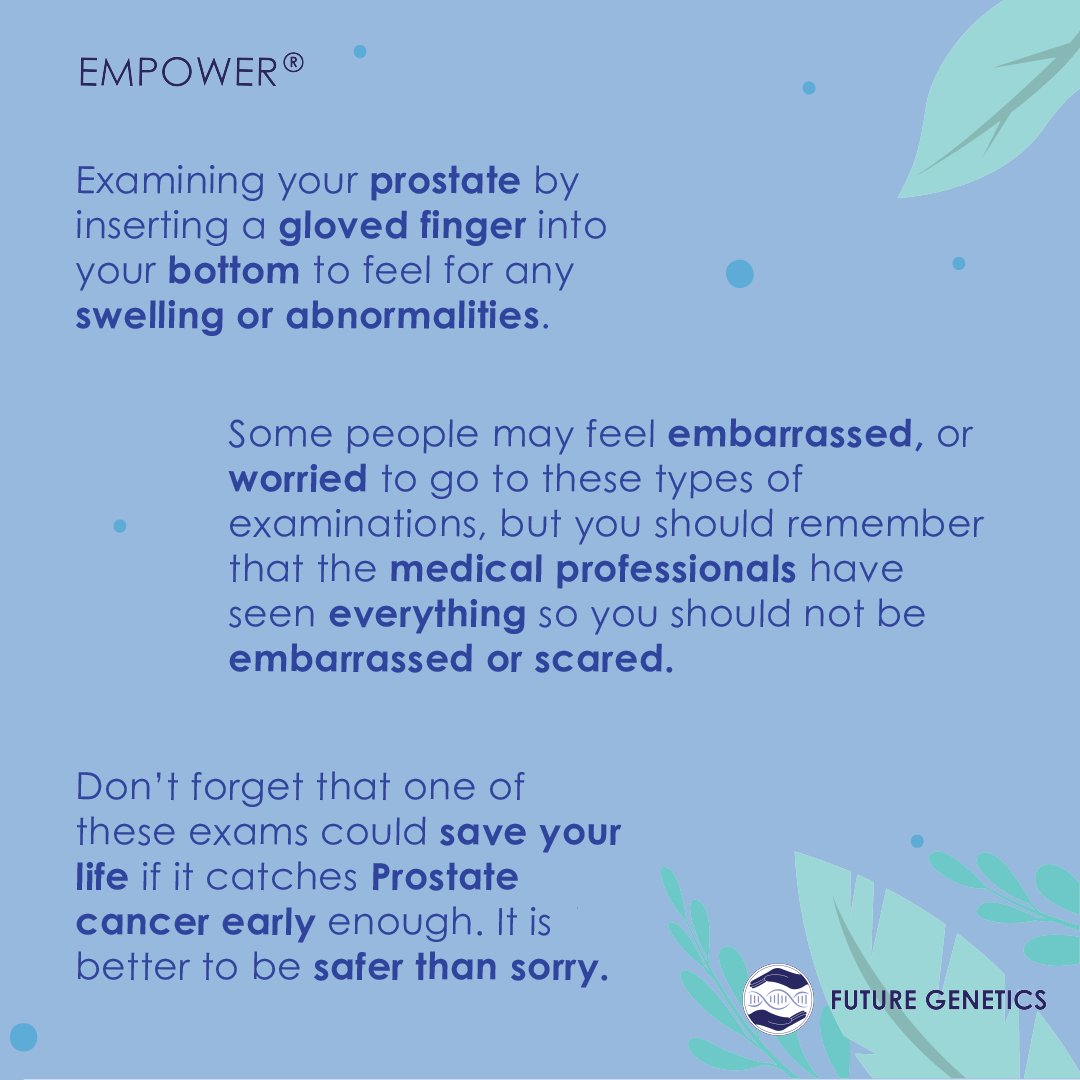 Future_Genetics's tweet photo. https://t.co/RqZA8GDnQn

Don’t forget that one of these exams could save your life! So, go get screed as it is better to be safer than sorry.

#Futuregenetics #dnatest #prostatecancer #cancer #Movember https://t.co/2zDv3mPotK