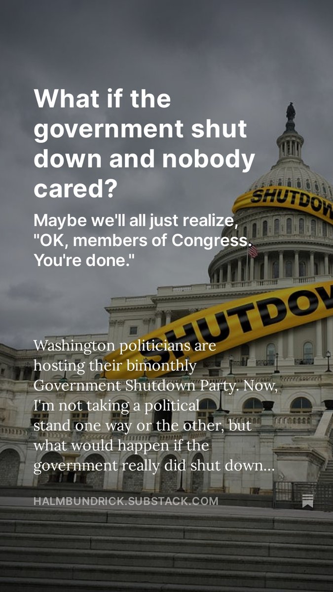 HalMBundrick's tweet image. What if the #GovernmentShutdown  and nobody cared?
halmbundrick.substack.com/p/what-if-the-…