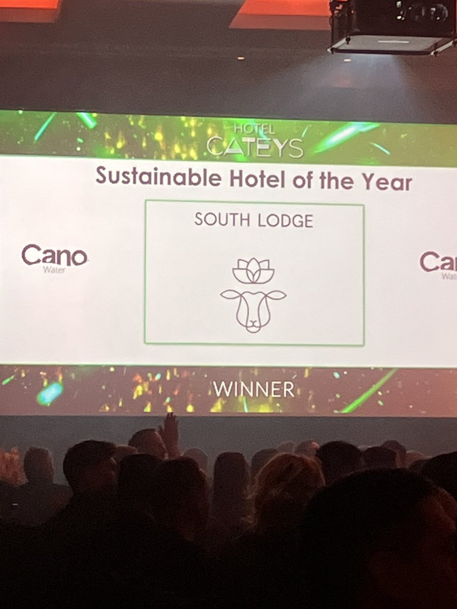 Congrats to @SouthLodgeHotel @Exclusive_Hotel @connell_david @Foodhero on sustainable hotel of the year @Caterertweets #hotelcateys2023