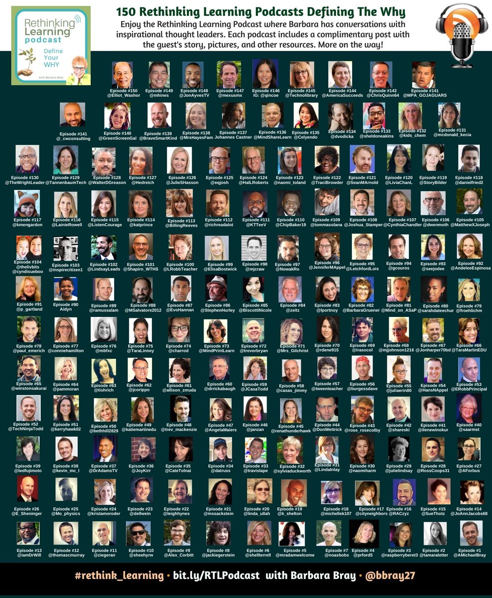 bbray27's tweet photo. 😊150 podcasts where guests created posts with stories &amp; resources 
https://t.co/wodF4camSe

Recent convos @Elliot_Washor @mhines @JonAyvesTV @mexusmx @technolibrary @Celyendo @ChrisQuinn64 @JTSPOTLIGHTS @_cwconsulting @GreenScreenGal @MrsHayesfam @thewrightleader @WalterDGreason https://t.co/wWuvSmSitB