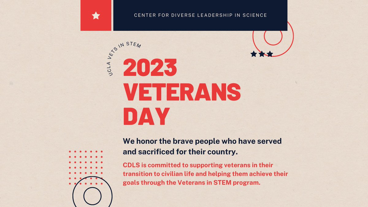 This Veterans Day we honor the brave people who have served and sacrificed for their country.   
CDLS is committed to supporting veterans in their transition to civilian life and helping them achieve their goals through the Vets in STEM program.
#VeteransDay #VetsInStem
