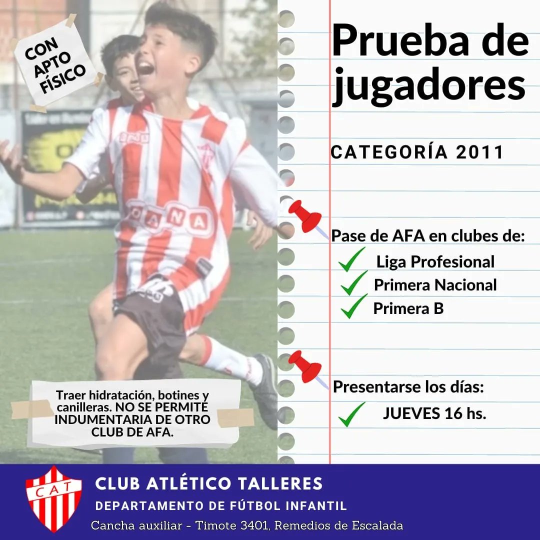 Talleres de Escalada: altas, bajas y dos jugadores aislados