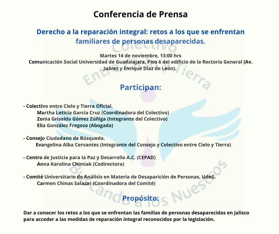 Mañana llevaremos a cabo una conferencia de prensa sobre el derecho a la reparación integral.

Informaremos sobre algunos retos qué hemos enfrentado en este proceso.

Más información aquí 👇