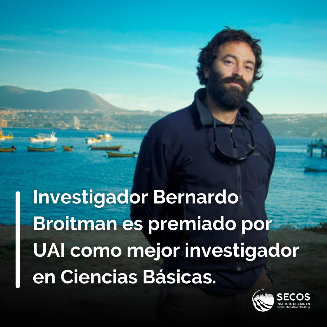 ¡Felicitaciones!🏅🙌🏼 Nos alegra anunciar que Bernardo Broitman, académico UAI <a href="/UAI_CL/">UAI</a> e investigador del Instituto Milenio SECOS y Núcleo Milenio <a href="/UpwellChile/">Núcleo Milenio UPWELL</a>, fue premiado por la Universidad Adolfo Ibáñez como mejor investigador en el área de Ciencias Básicas🧬.