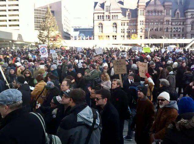 HeatherMoAndCo's tweet photo. 10 years ago today, crowds gathered at Nathan Phillips Square in Toronto to demand the resignation of absolute disaster, #RobFord aka #RoFo. People keep falling for the malignant con-job of #Conservatives. Chaos, corruption &amp; destruction always follows. #DontGetCONned #TOpoli https://t.co/BftLWR84HM