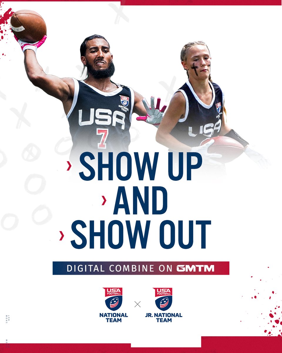 USNFT's tweet photo. Get scouted for one of our Flag Football National Teams through our Digital Combine with @GMTMSports! 🔥

ADULTS ➡️ https://t.co/7xtof6OLeI
JUNIORS ➡️ https://t.co/neVhtAHztf

This digital combine will be open through December 4 🏈🇺🇸

#RepTheFlag #FlagFootball https://t.co/5esLBNsOsW
