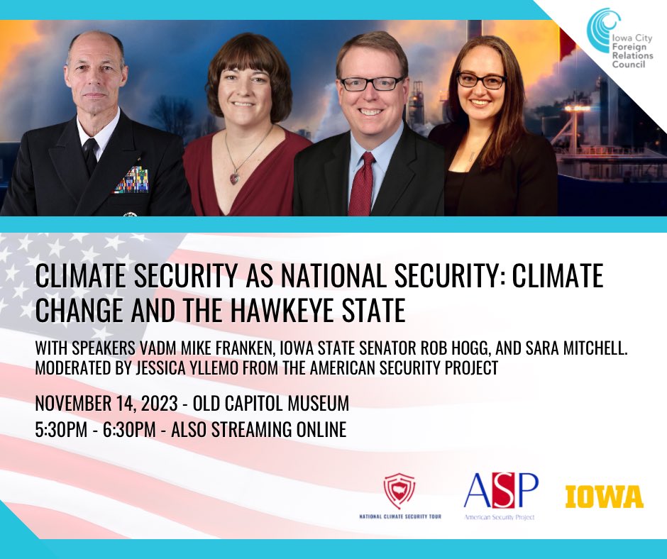 Discover the crucial link between climate and national security at our event tomorrow. Esteemed speakers share expertise on the profound impact of climate change on security.

Engage in a conversation that delves deep into this critical intersection, shaping a sustainable future.