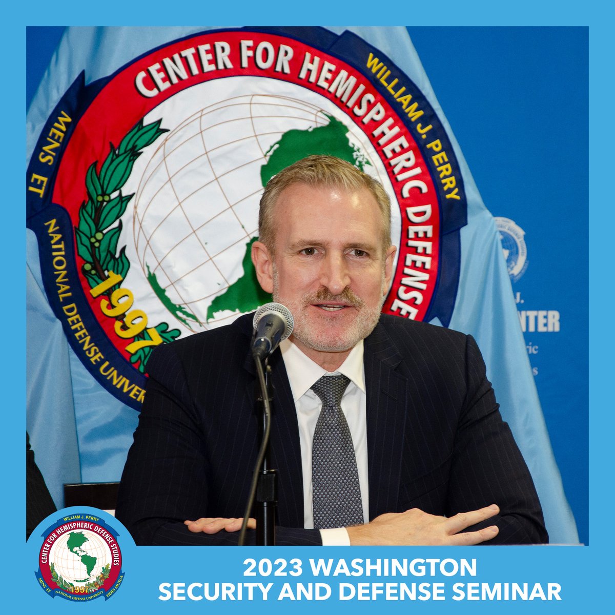 WJPerryCenter's tweet image. Our appreciation to Deputy Assistant Secretary of Defense @danperikson and State Dept. Senior Advisor Paul Fritch for sharing their perspectives on transformative cooperation with diplomats and security officials from #LatinAmerica and the #Caribbean attending #WSDS2023.