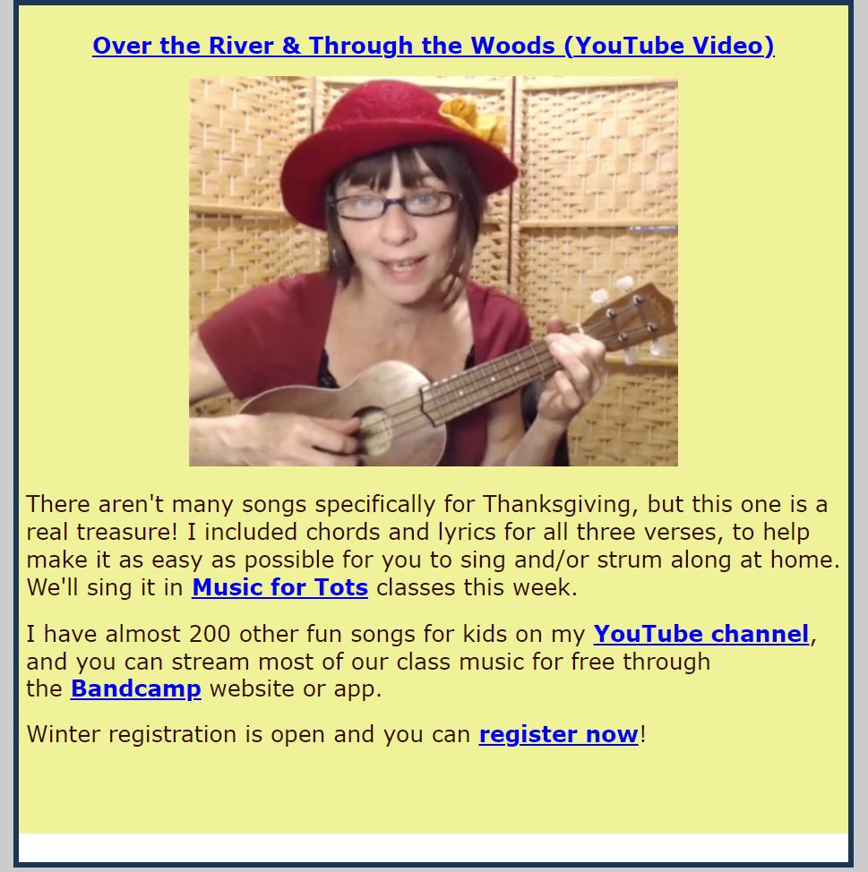 Over the River and Through the Woods - Song Video
Read the full email: app.mainstreetsites.com/dmn2680/UserEm…

#OverTheRiverandThroughTheWoods #ClassicMusic #MusicForTots #Thanksgiving #ThanksgivingMusic #YouTube #Bandcamp #SouthSeattle