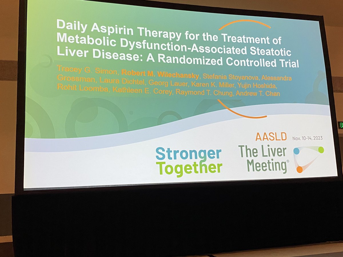 While waiting for prohibitively expensive meds to be FDA approved for MASLD/MASH… 
this high-quality *RCT* demonstrated that 6 months of ASPIRIN reduced
- Liver Fat❗️
- liver stiffness, liver enzymes, cT1❗️❗️

By:
<a href="/traceyg_md/">Tracey Simon Khalili</a>  <a href="/WilechanskyMD/">Rob Wilechansky</a> @KathleenCoreyMD <a href="/raychungmd/">Ray Chung</a>