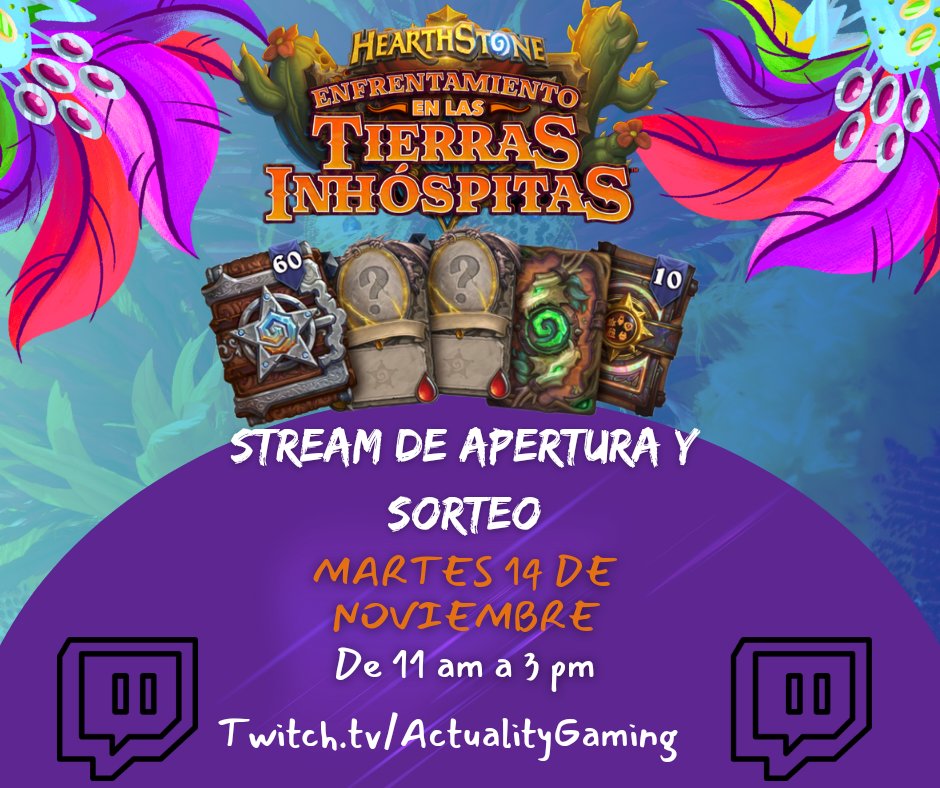 Mañana los espero por el Morado para la apertura y sorteo de la dinámica de Twitter, espero que allá cumplido con los requisitos 
Inicio de Stream a las 11 am esperando la nueva expansión de Tierras Inhóspitas 

Twitch.tv/ActualityGaming