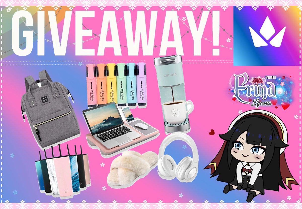 ErinaVtuber's tweet photo. 🌟 THRONE GIVEAWAY 🌟

I've been receiving many throne gifts, so i wanna share some happiness!

TO ENTER
🎁 Follow Like Retweet
🎁Comment with your throne wishlist

2 winners will get 1 or + gifts of total worth 20$ each
Good luck!🎉

#artmoots #envtuber #Throne #TwitchStreamers https://t.co/phCmsf9EPO