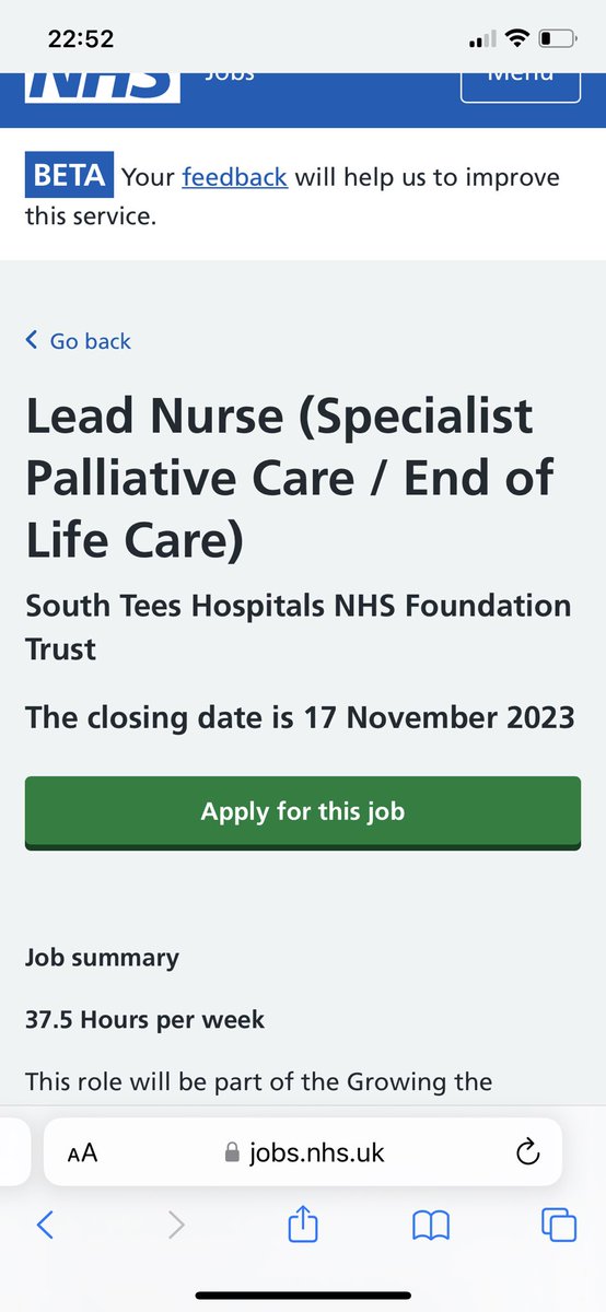 Fabulous opportunity at South Tees hospital.