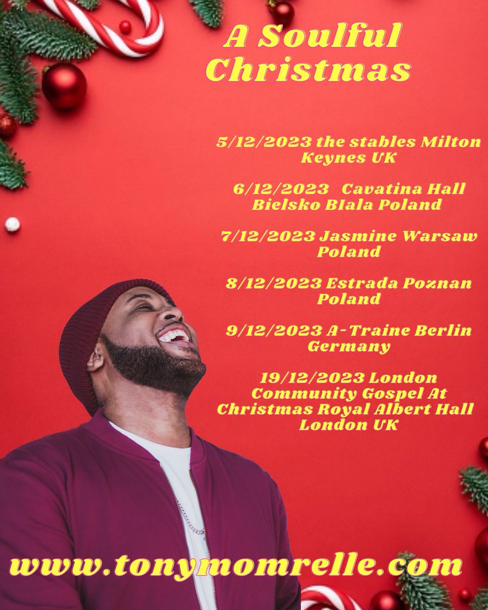 join me and my band for "A Soulful Christmas" This December! ticket links below
Milton Keynes UK stables.org/event/tony-mom…
Bielsko Blata Poland cavatinahall.pl/en/wydarzenia/…
Warsaw Poland jassmine.com/wydarzenia/07-…
Poznan Poland estrada.poznan.pl/event/tony-mom…
Berlin Germany a-trane.de