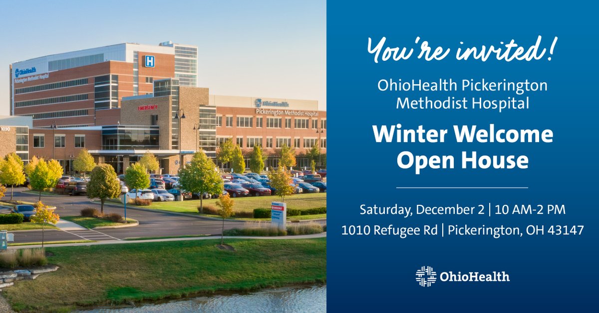 Don’t miss the chance to see the new OhioHealth Pickerington Methodist Hospital before it officially opens! Join us for a community open house on Saturday, December 2 for behind-the-scenes tours, live entertainment, and plenty of fun for the family. ohlth.co/pickerington