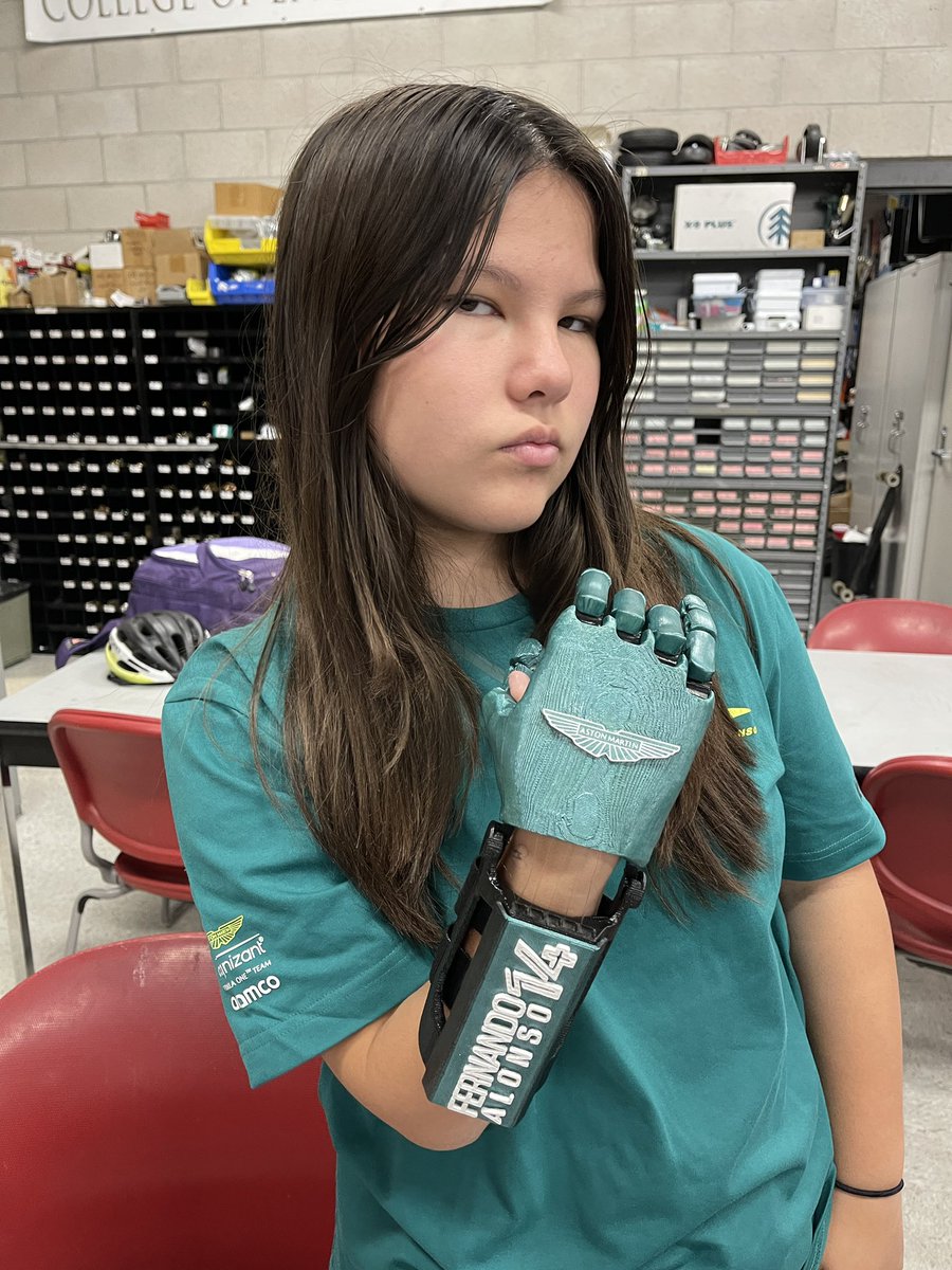 haileys_hand's tweet photo. Hailey has Poland Syndrome. @alo_oficial has Poland Syndrome. Hailey lives in Las Vegas. @F1LasVegas is happening this week. An autograph on her newest robotic hand would be cool. Thank you @UNLVEngineering @unlv and Maria. @AstonMartinF1 @A14Management @Kimoa https://t.co/NQzPLfEQBr