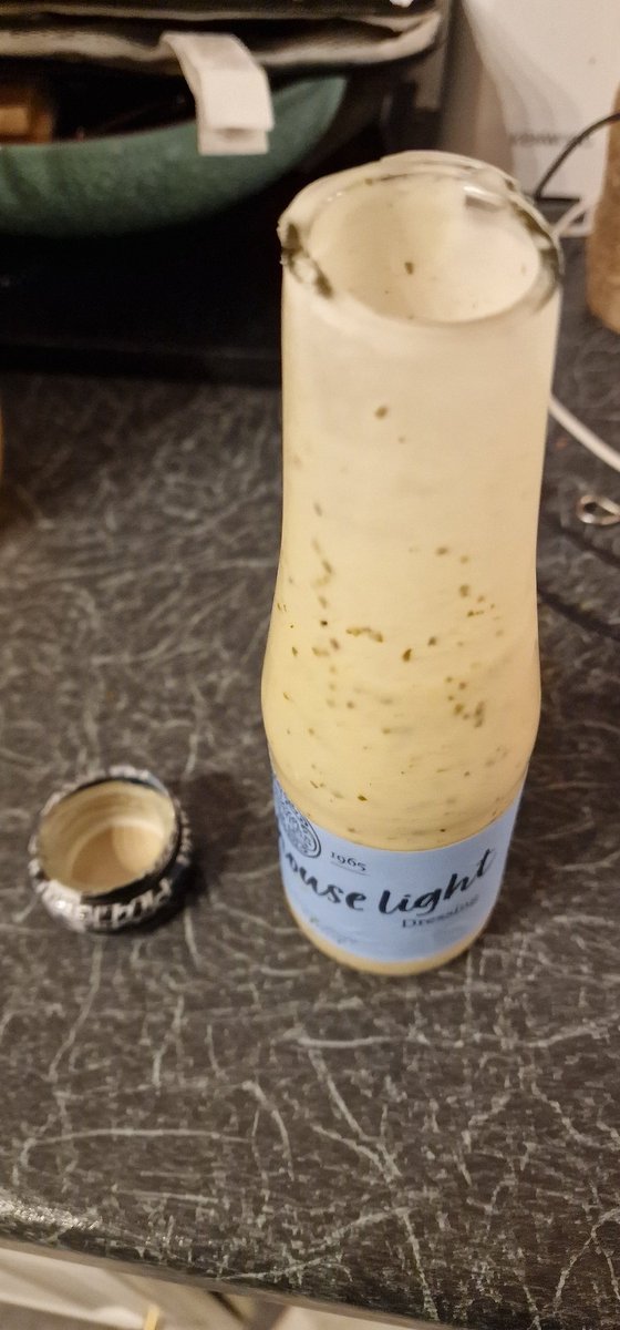 flamingdead's tweet photo. @PizzaExpress @asda wtf!?! Go to open a brand new bottle of pizza express dressing, bought in Ramsgate Asda, &amp; the top shears off, lucky didn't slice my hand open!! https://t.co/wg8DFTpoKt