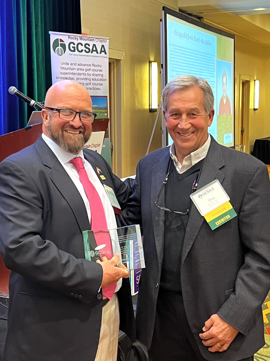 Congratulations to our very own Dan Melchior on receiving the distinguished Service award today, for 50 years of service and support to the Colorado Golf Industry and support of the RMGCSA!

- 2023 RMGCSA Annual Conference