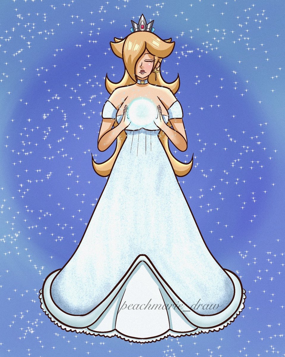 Day 13 - Ice Queen Rosalina I used princess peach ice dress as a reference  for this one #princessrosalina #Rosalina #SuperMario #Mario  #supermariogalaxy #fanart