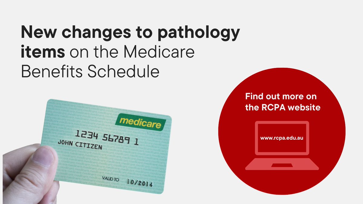 PathologyRCPA's tweet photo. A number of changes relating to pathology services on the #MedicareBenefitsSchedule came into force on 1 Nov. RCPA makes applications to the Medical Services Advisory Committee for the public funding of new #pathologytests. Full list of item numbers: https://t.co/zxJyk9lMM0 https://t.co/jO2DbsObiN