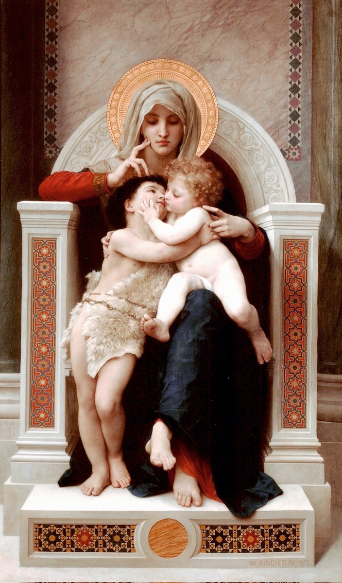 Madonna with Child and John the Baptist, 1875 #WilliamAdolpheBouguereau