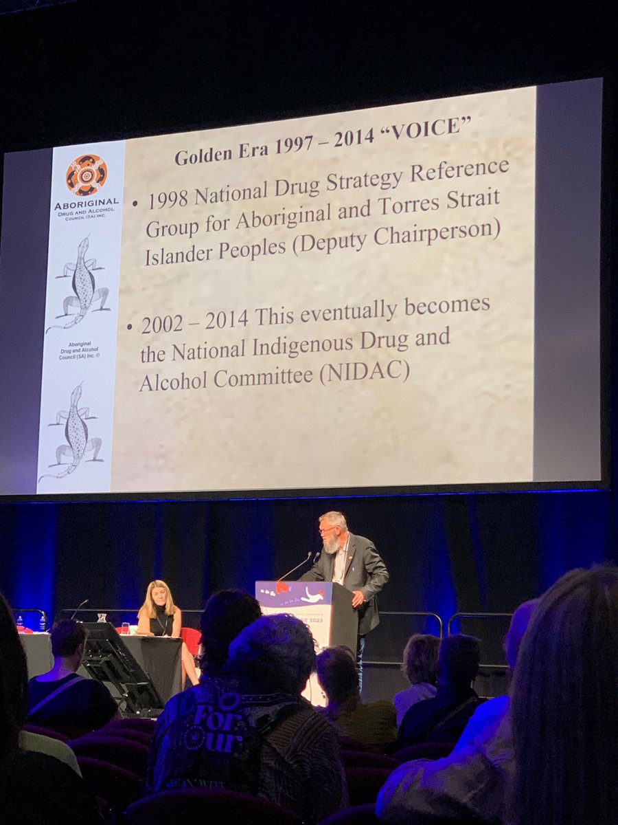The incredible Scott Wilson @ScottADAC talks about the ‘golden era’ of Australian #DrugPolicy where there was national consultation and input by Indigenous and other stakeholders and investment in many new and important initiatives #APSAD23