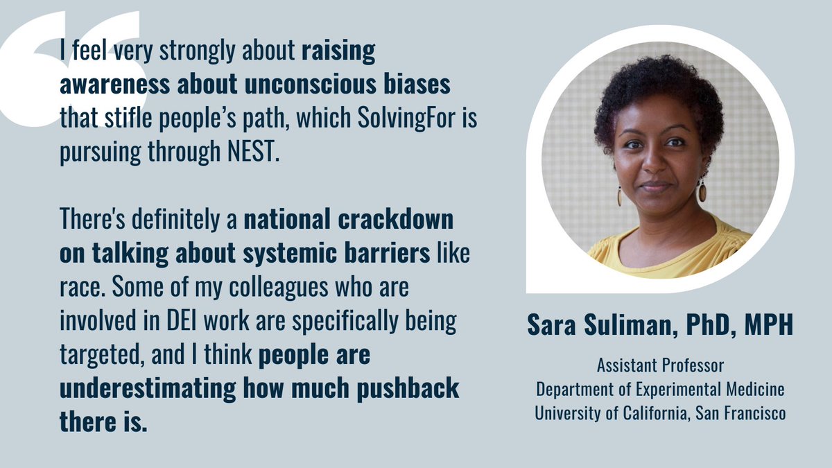 Our team is growing! This week we're proud to introduce the newest members of our board. First up: @SaraSuliman13! Read more about what she's excited to tackle with us, and why she's committed to culture change: solvingfor.org/news-posts-dat…