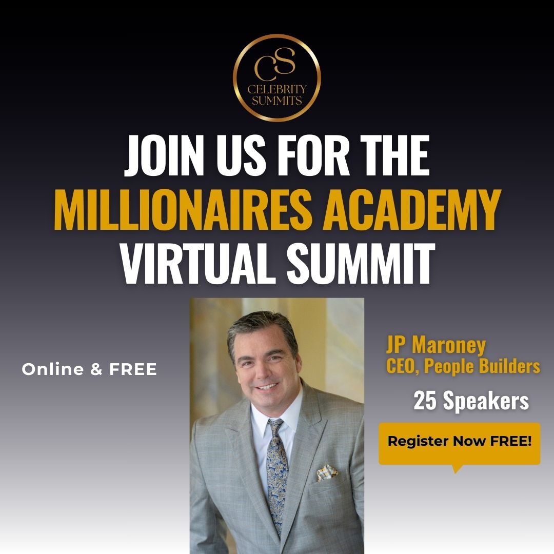 Join us for the Millionaires Academy Summit, where we will share the strategies that our guests used to go from humble beginnings to earning millions. 💰🚀 FREE! 🚀 
rfr.bz/t7hhpre
#FinancialSuccess #OnlineSummit #Entrepreneurship  #VirtualLearning #CelebritySummits
