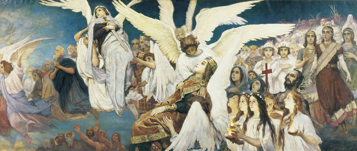 vircenturione's tweet photo. The joy of the righteous in the Lord, 'The threshold of heaven,' Details, 
1885 #Vasnetsov https://t.co/B10sgtwTUq