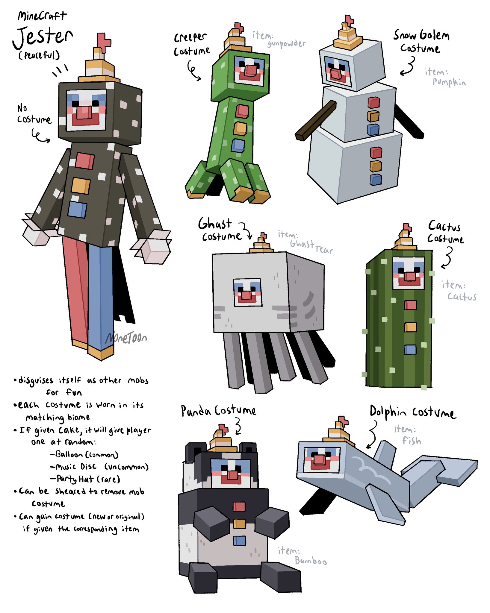 NoneToon on X: Hey remember when I used to draw fake minecraft mobs   / X