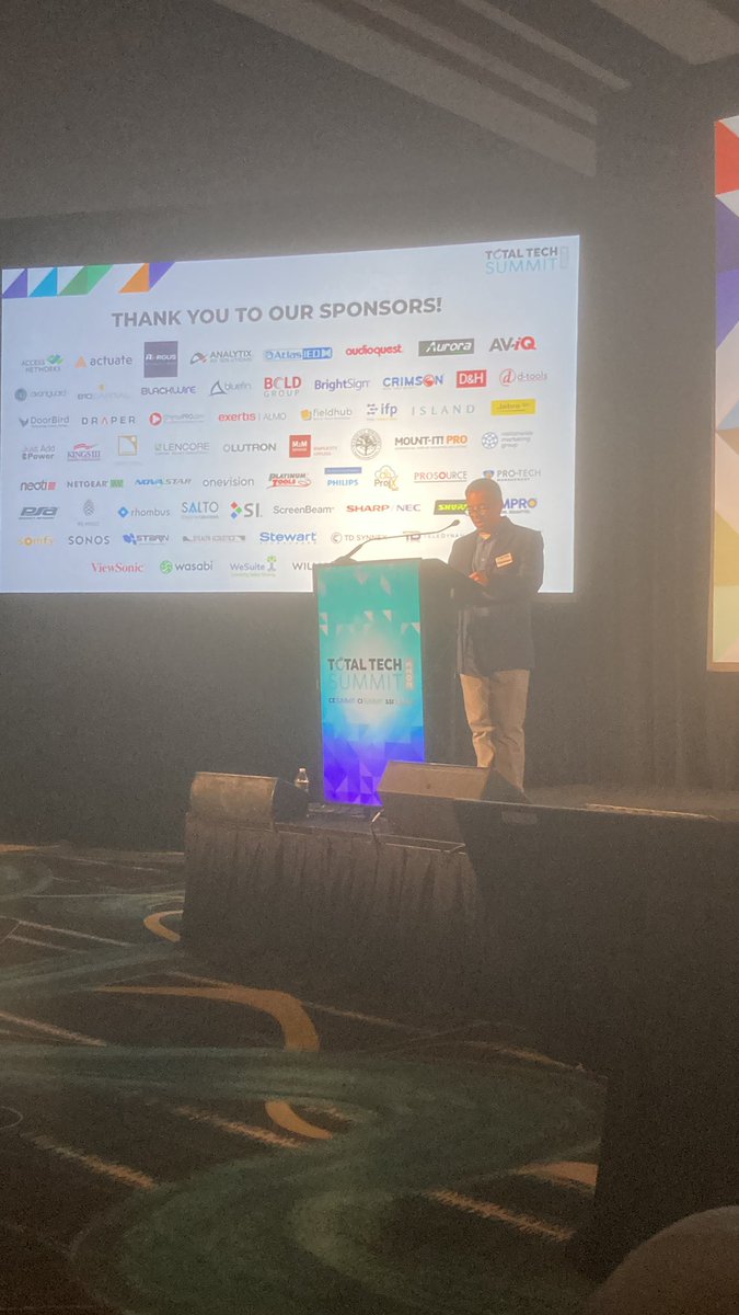 CraigMacCormack's tweet image. Arlen Schweiger, @ce_pro editor-in-chief thanks this year’s #TotalTech23 sponsors.