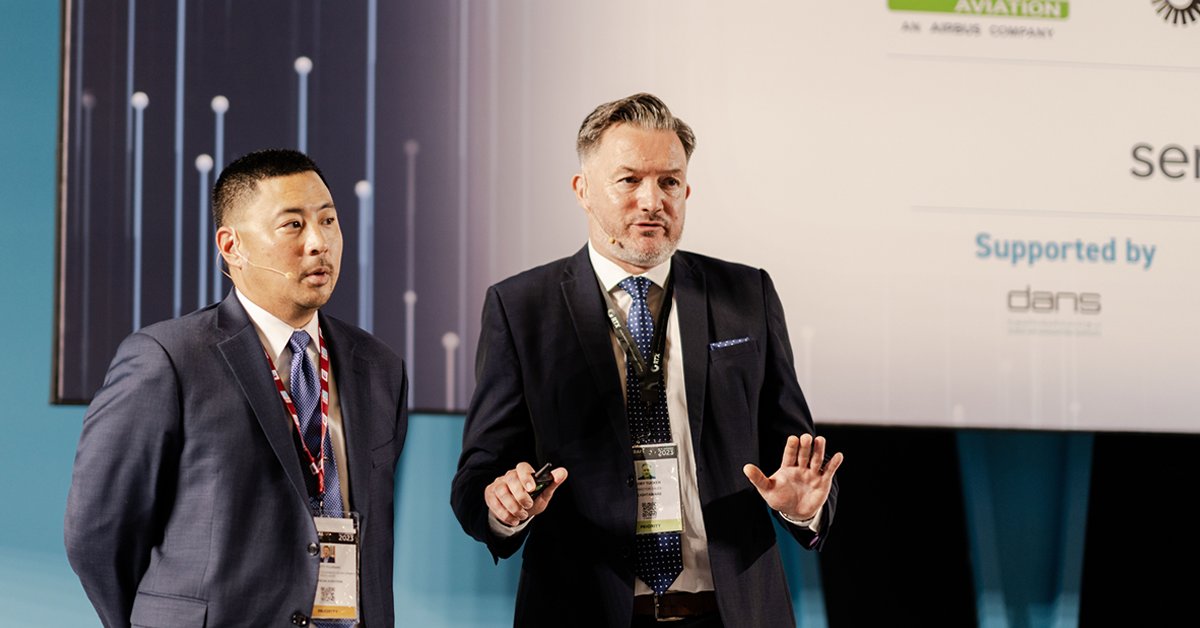 Brett Fujisaki, VP Sales & Business Dev, @MetronAviation & Toby Tucker, EMEA Sales Director, FlightAware were guest speakers at the #DubaiAirshow and the attendees enjoyed the details on ATFM leveraging global surveillance data. #flightaware #ATFM