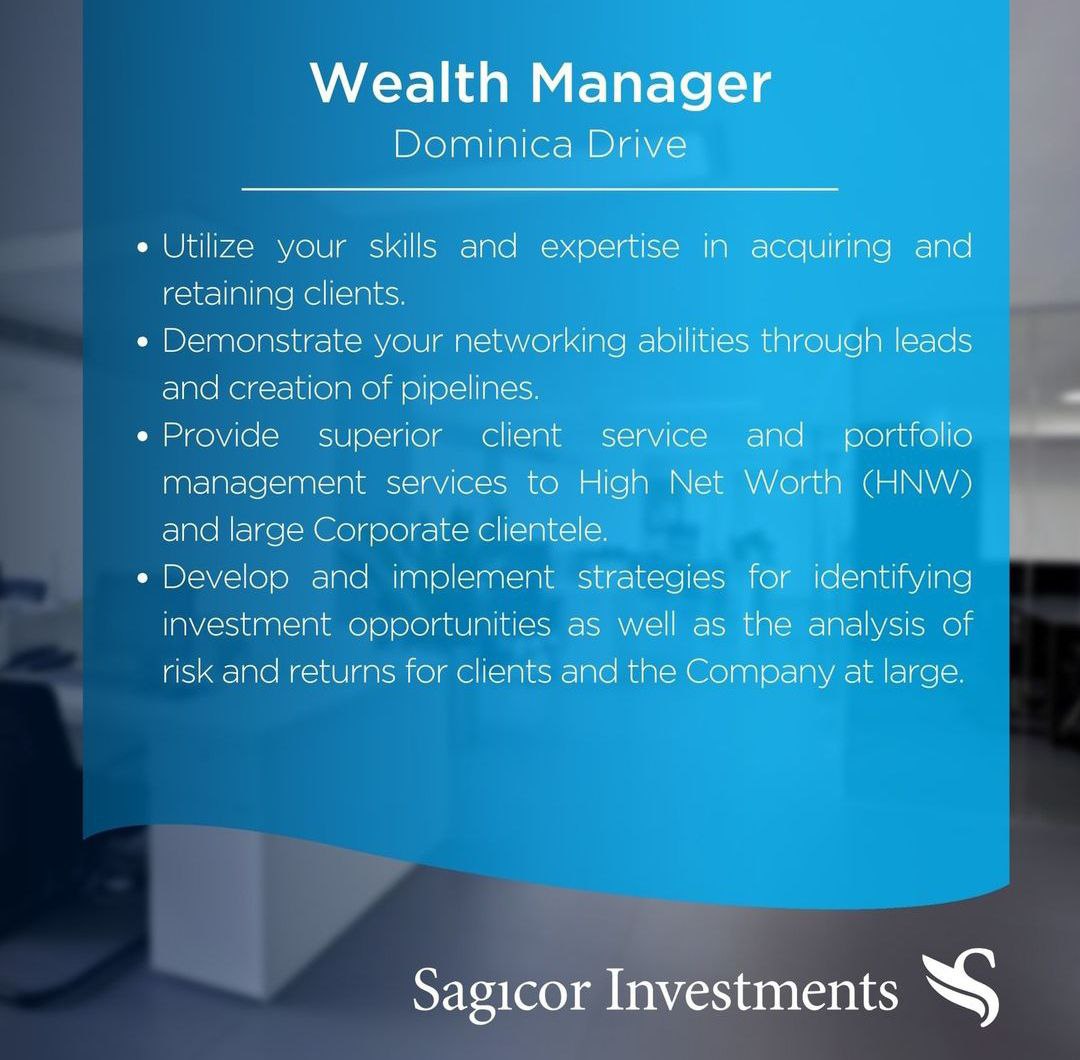 CareerJamaica's tweet image. @sagicorja is hiring! Apply Online at bit.ly/CJSAGICORJOBS
Wealth Advisor – Dominica Drive
Relationship Manager - Corporate Banking
SME Business Bankers:
– #Kingston 
– #MayPen 
– #Fairview
– #BlackRiver

#SagicorJamaicaJobs
#CareerJamaica