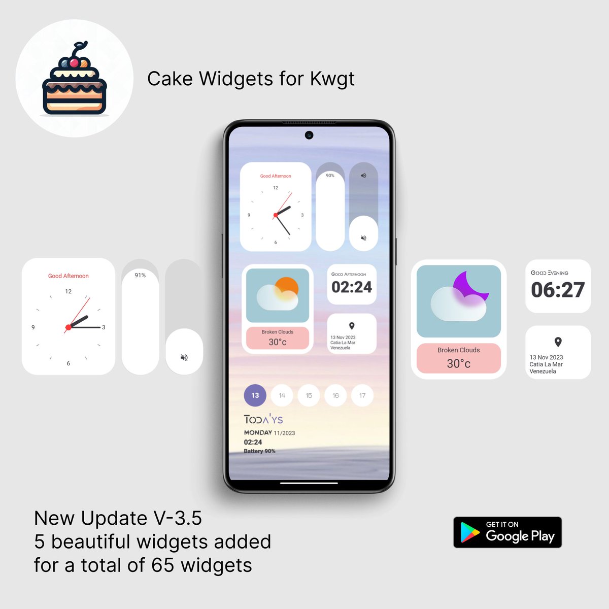 Android15Kustom's tweet photo. Hello! 🥳New update V-3.5 🥳
for Cake Widgets for KWGT, added 5 beautiful widgets...

📍Download:
https://t.co/CDtWP5dfj4

#kwgt #android #widgets #kwgtwidgets #kwlp #kwgtpro #Wallpapers https://t.co/dGEMsm57Ef