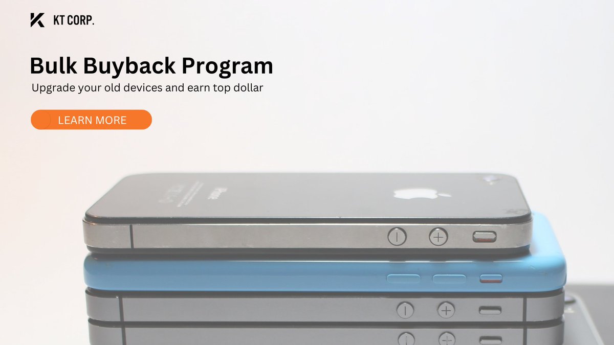 corporation_kt's tweet image. KT Corp Bulk Buy Back Program is a great option if you want to trade your old smartphones or tablets and it is free of charge.

Learn more ktcorpworldwide.com/buyback-progra…

#ElectronicsBuyback #TechTradeIn #CashForElectronics #GadgetBuyback
#SellOldElectronics #TradeInTech