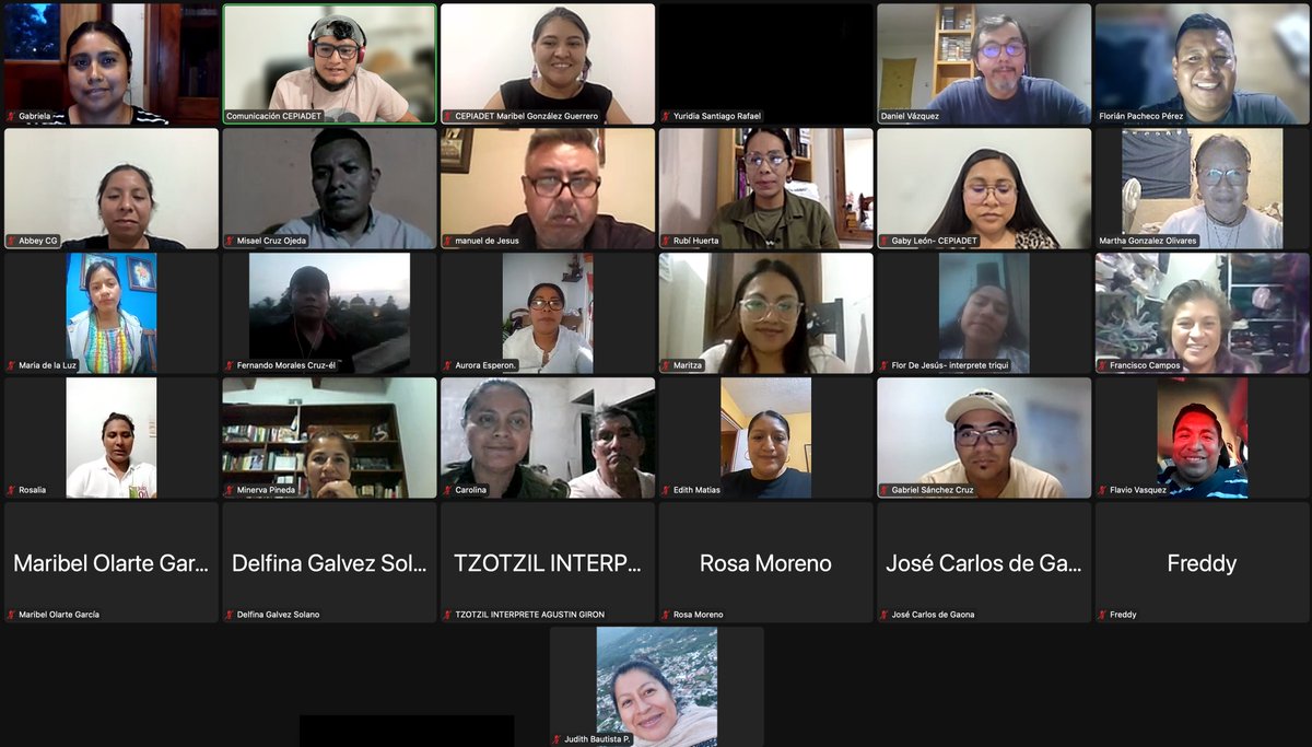 CEPIADET's tweet photo. Seguimos fortaleciendo y contribuyendo en la formación de intérpretes y traductores. Comenzamos el Curso "Derechos de personas, pueblos y comunidades indígenas".  Tuvimos como facilitadores a @ElisaCruzRueda @LDVazquezV @MonivetL Este trabajo se realiza con el apoyo de @USAIDMX https://t.co/6Ib7Dq8ewf