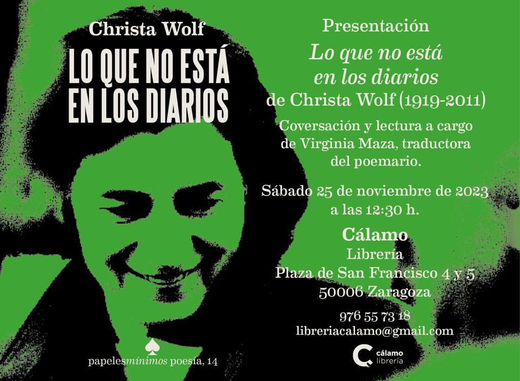 der_taifun's tweet photo. Pongo esto rapidito.
📍El sábado 25 a las 12.30, en @LibreriaCalamo, leeré poemas de Wolf, hablaré (poco) de cómo le dolía el tiempo, de cómo miraba los finales y se preguntaba por fe, esperanza y autoengaño.

Y habrá (espero) música y cosas bien.
Venirse a pasar un rato.💚 https://t.co/EtxzcDC4Qx