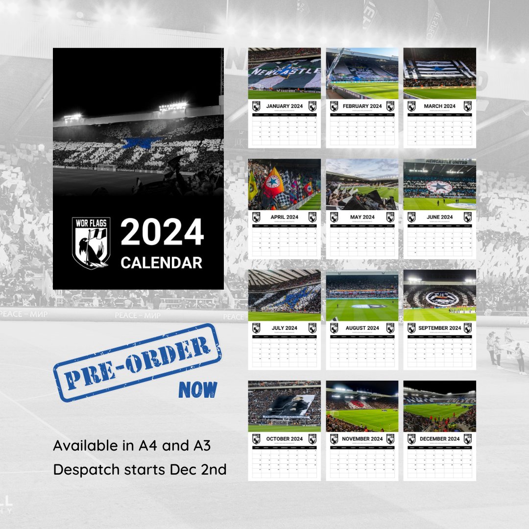 You asked... We are proud to announce our 2024 Wor Flags Calendar 📅 is available to pre-order on our website in both A4 and A3 sizes. 🛒 Shop now: worflags.org.uk/product/wor-fl… Money raised from sales goes back into securing the future of our displays! ⚫⚪