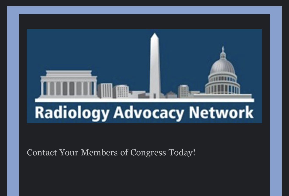 🚨Calling all Radvocates 🚨
Please take a moment to participate in this urgent Call to Action, encouraging Congress to stop the 3.4% cut to the Medicare Physician Fee Schedule before adjourning for the year 👇
tinyurl.com/368a9pnk