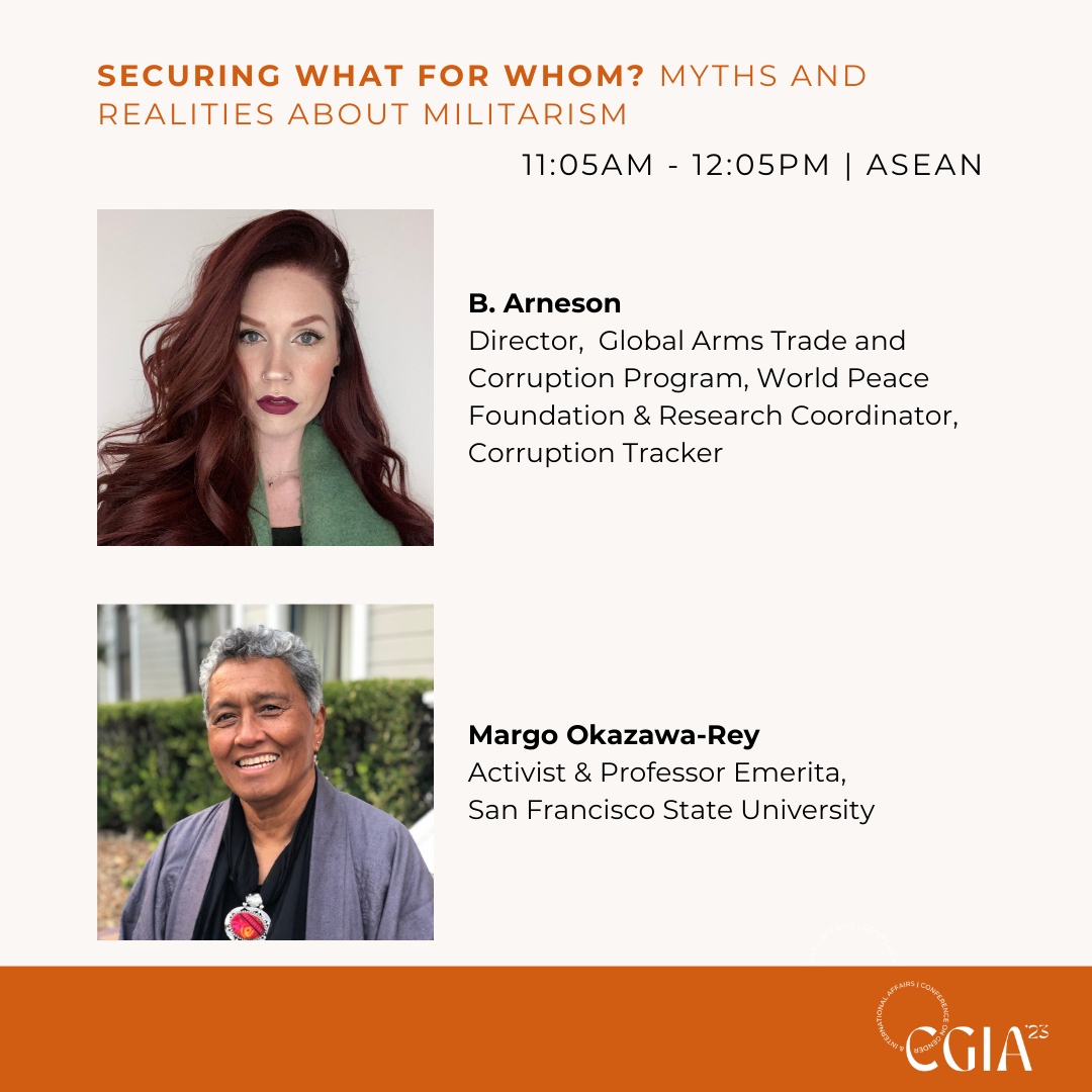 CgiaFletcher's tweet photo. Join us Friday, Saturday 18, for our panel: Securing What for Whom? Myths and Realities about Militarism!

Learn more via our Instagram: https://t.co/uff52gAgM2 

@thefletcherschool @tuftsuniversity #fletchercgia #thefletcherschool #cgia2023 #tuftsuniversity #powerpolicyprogress https://t.co/019gVkwiBY