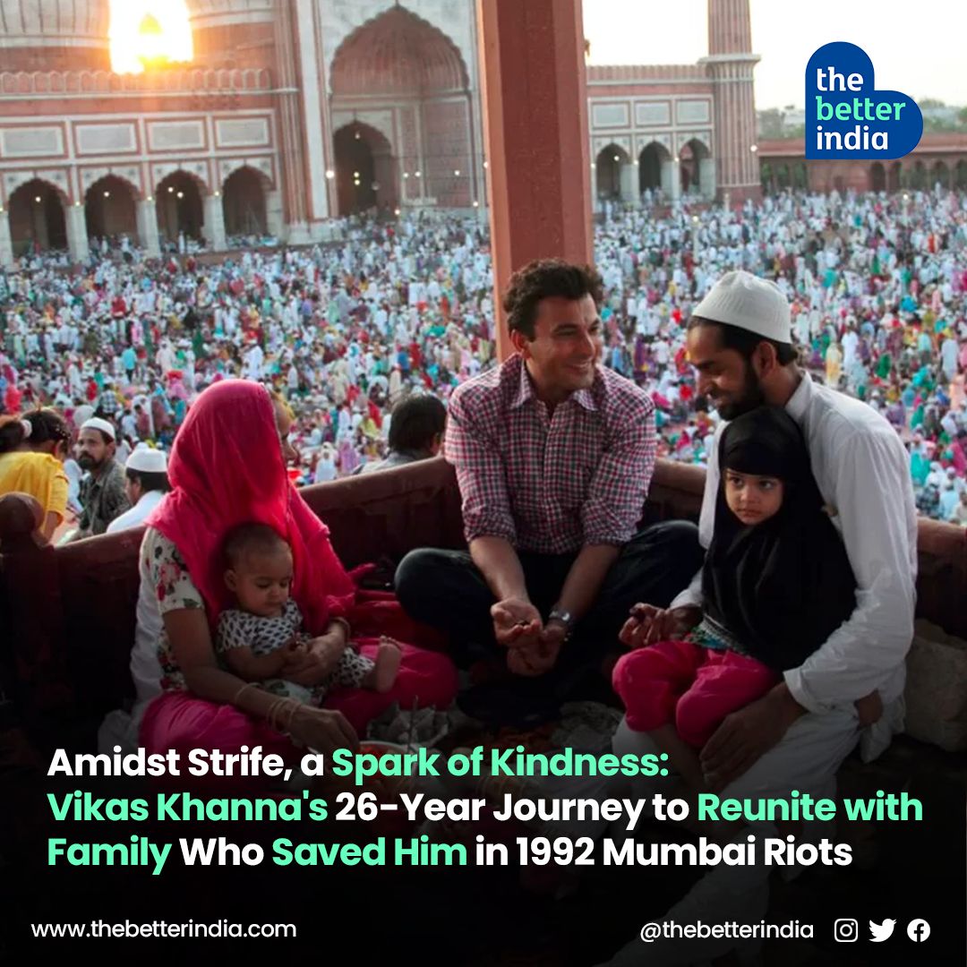 Trapped amidst the chaos of the 1992 riots in Mumbai, a young Vikas Khanna found refuge in the kindness of a Muslim family. 

@TheVikasKhanna 

#VikasKhanna #MumbaiRiots #Humanity #TrueHeroes #Reunion #TheBetterIndia #Unity