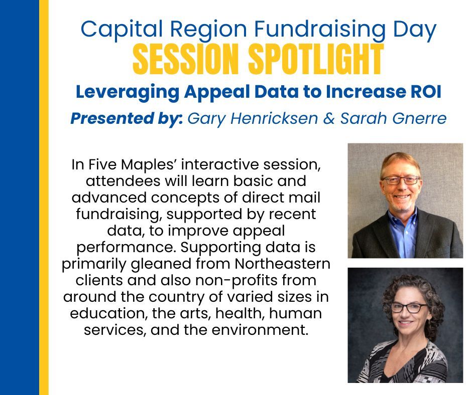 AFPHudsonMohawk's tweet photo. In Five Maples’ interactive session, attendees will learn basic and advanced concepts of direct mail fundraising, supported by recent data, to improve appeal performance. Register here: https://t.co/ti78L8xjzA https://t.co/0eKKUFxcFi