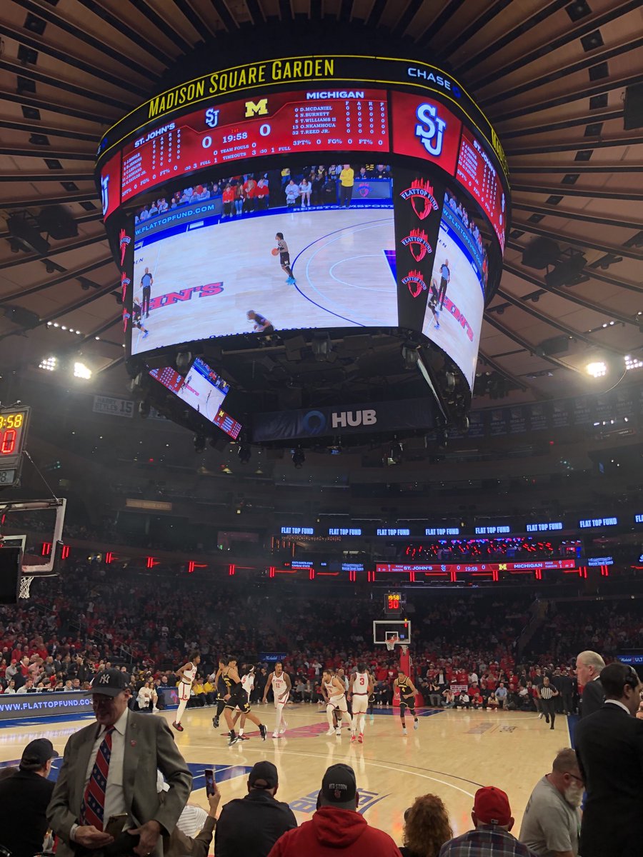 Best spot to start Gavitt Games ⁦@TheGarden⁩ ⁦@StJohnsBBall⁩ v. Michigan ⁦@FS1⁩ #gavittgames #bigeasthoops