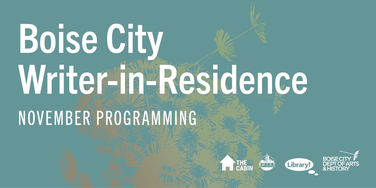 Join Boise City Writer-in-Residence Natalie Disney at the Library! at Collister (4724 W. State St.) on November 18, 12 p.m. — 1:30 p.m. for her next writing creative workshop, "The Power of Imagery: Writing with Sensory Language." 

Learn more at boiseartsandhistory.org/Events