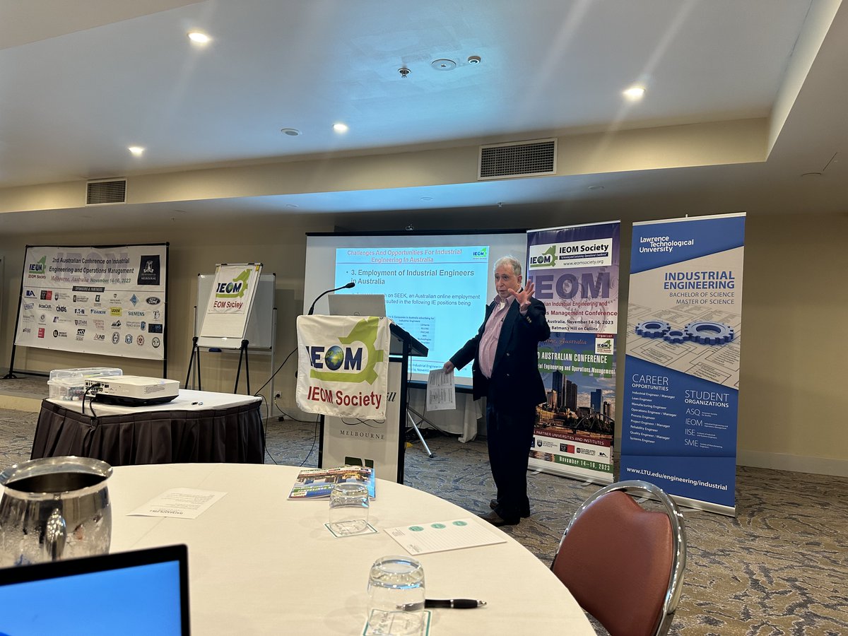 Welcome from Melbourne, Australia - 2nd IEOM Australian Conference - First Day (Nov. 14, 2023) Opening Keynote by Mr. David Aaron Karr, President, Industrial Engineers Australia (IEA) – challenges and opportunities for industrial engineering in Australia - ieomsociety.org/melbourne2023/